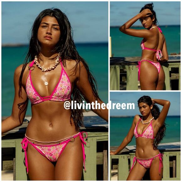 Beach Bunny Ella Triangle Top DD & Thong Bottom M or XL $216 - Picture 2 of 13